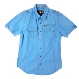 Rebel & Soul Boys Baby‎ Blue Button-Down Collared Shirt Size S/C